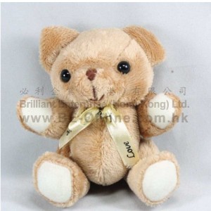 12cm 柔軟關節熊吊飾公仔 (淺啡色)